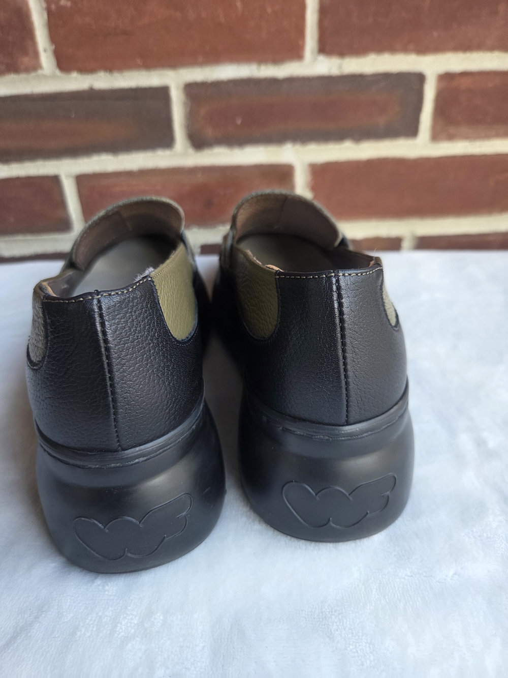 Wonders Leather Platform Penny Loafers Olive Black EU 39 Made in Spain - Picture 11 of 16